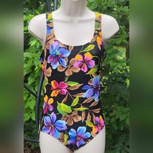 Bright Floral/Black One Piece...by Catalina